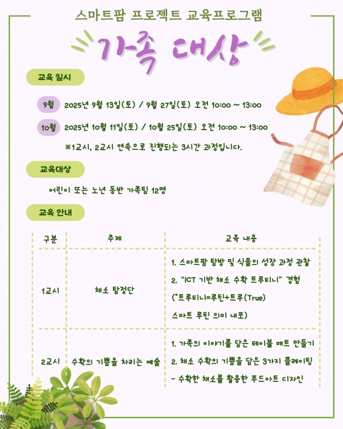 <스마트팜 프로젝트>  - 가족 대상 (B팀)